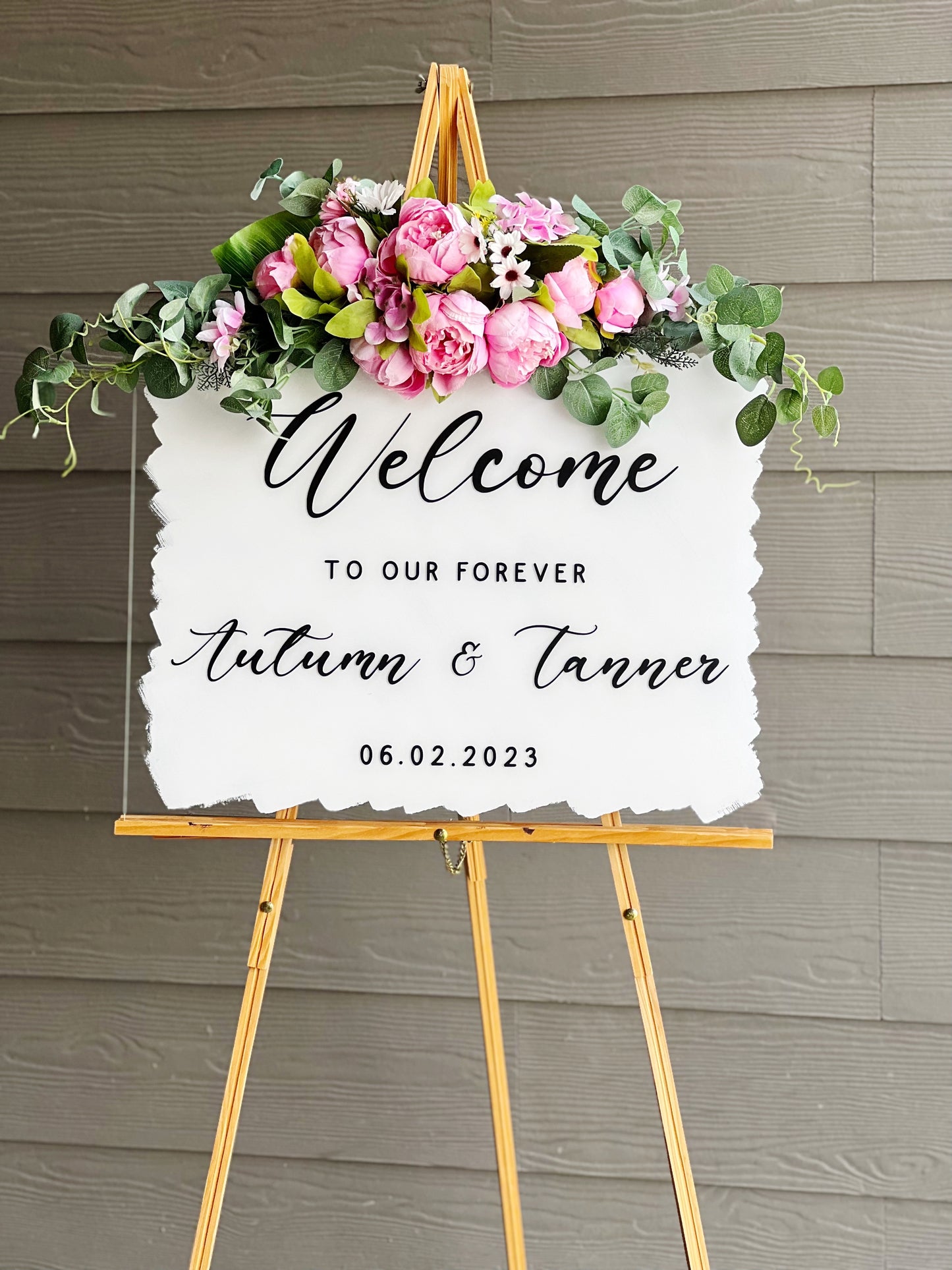 Acrylic Wedding Welcome Sign | Personalized Welcome to our Wedding Acrylic Sign
