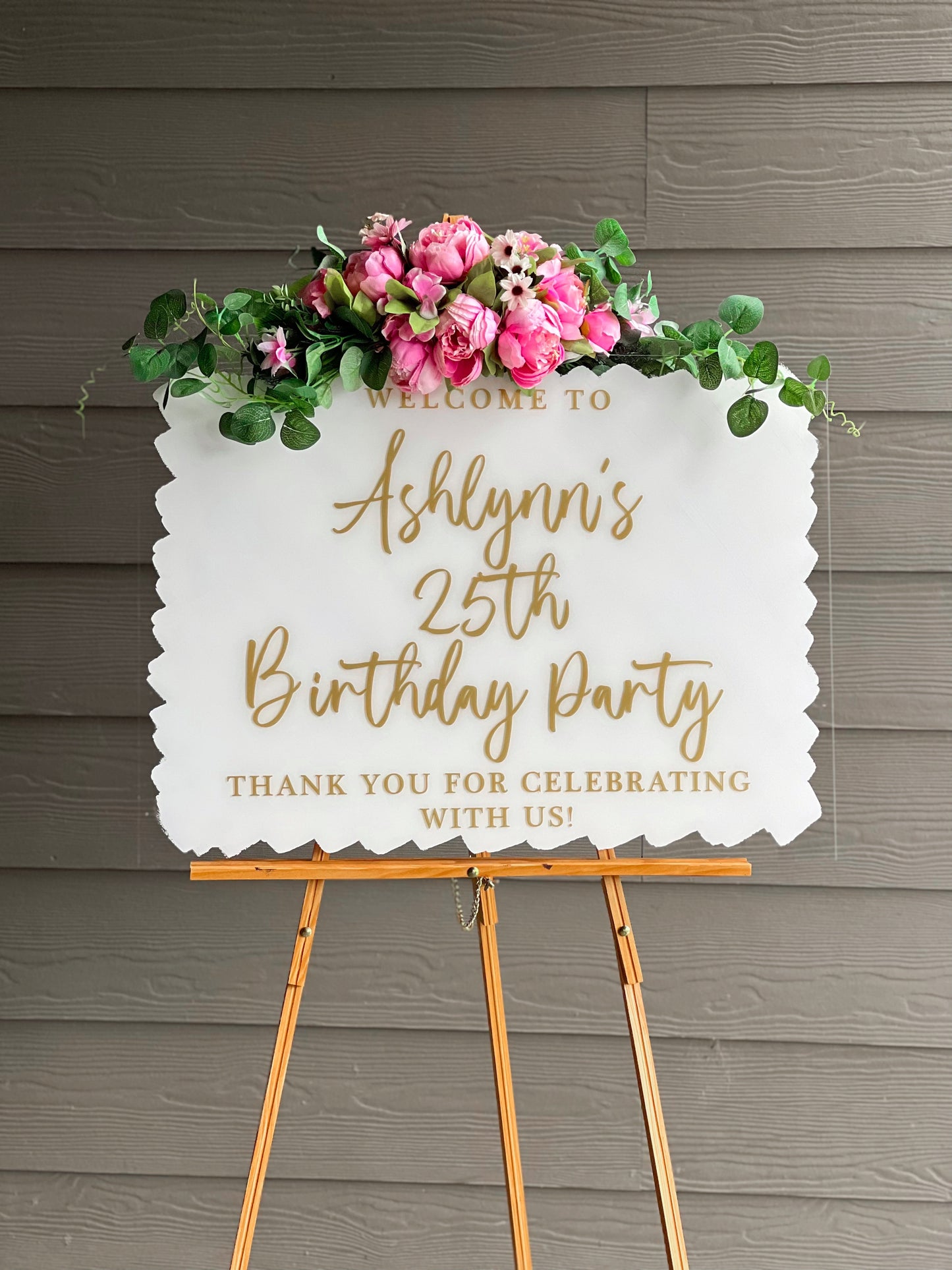 Acrylic Happy Birthday Welcome Sign