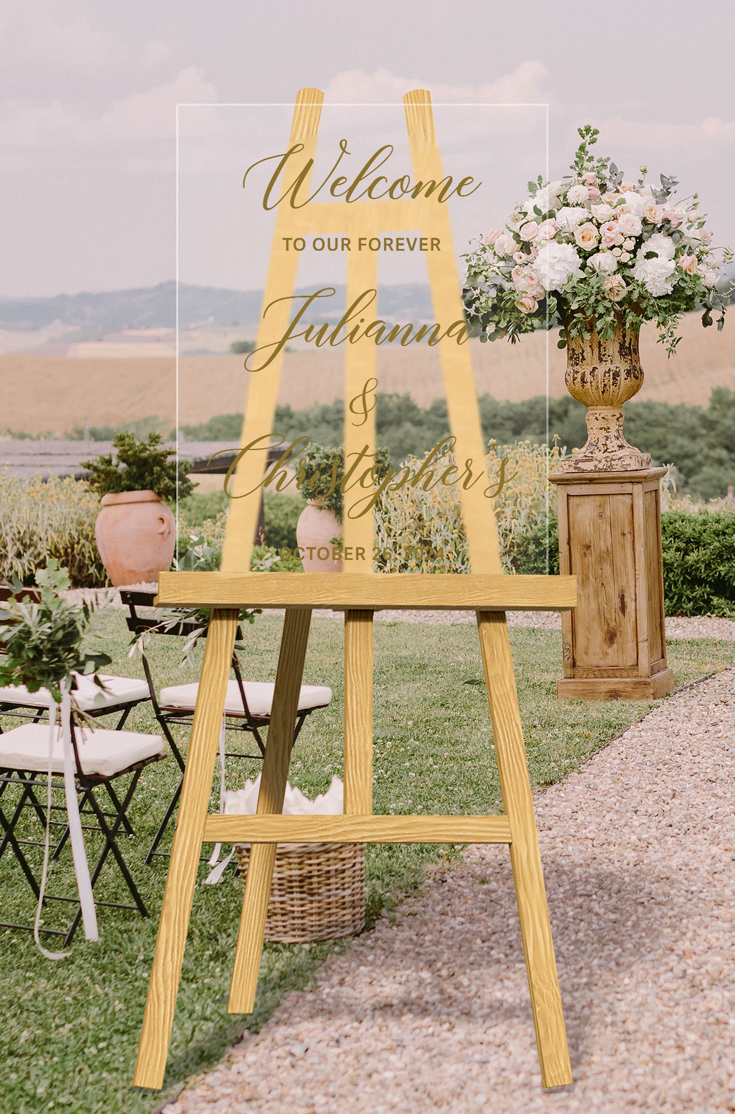 Clear Acrylic Wedding Welcome Sign