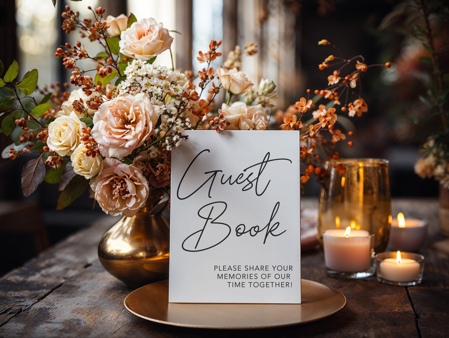 Wedding Guest Book Sign | Black and White Modern Minimalist Cards & Gifts Acrylic Sign