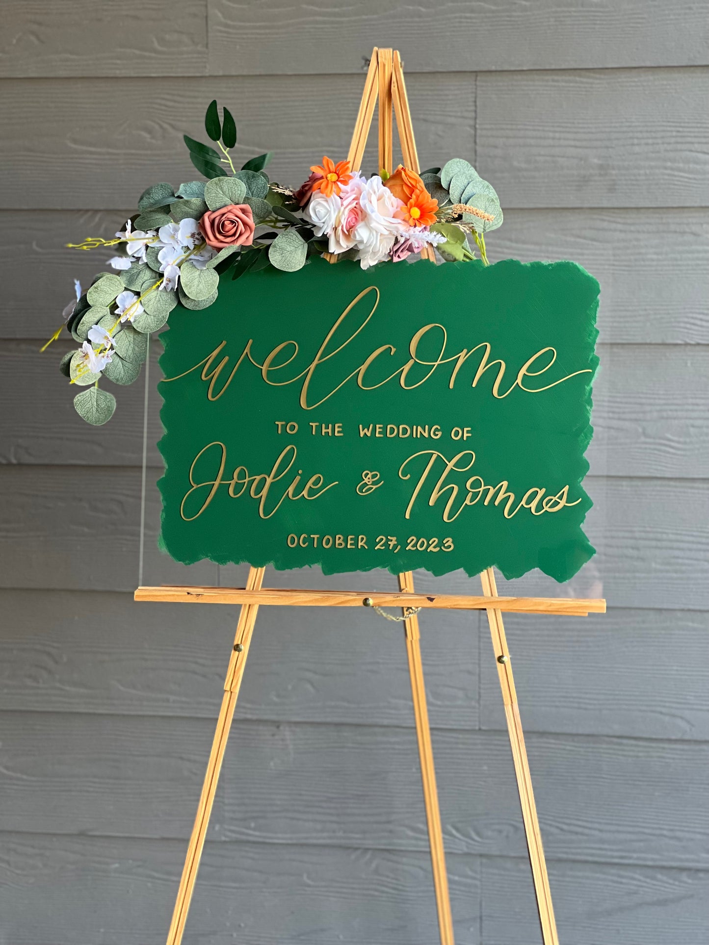 Back Painted Acrylic Wedding Welcome Sign | Welcome to our Wedding Sign