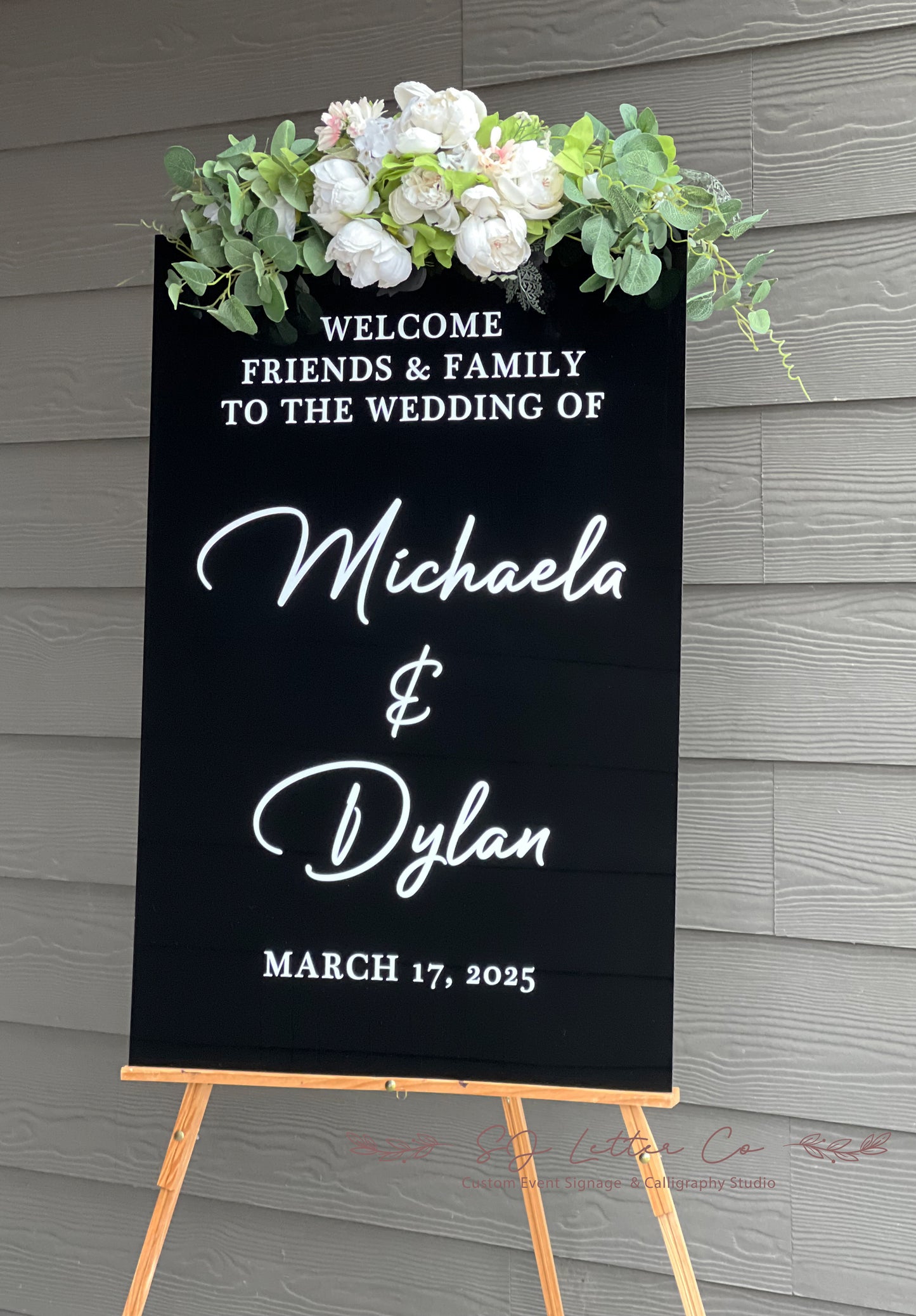 Black Acrylic Wedding Welcome Sign | Welcome To Our Wedding Sign | Wedding Decor