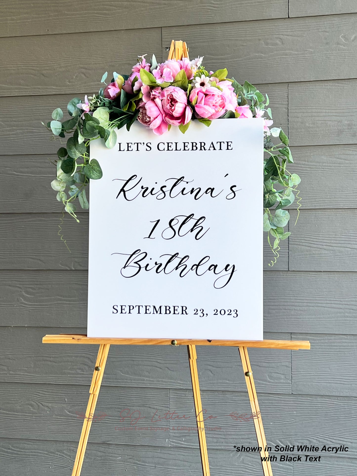 Acrylic Birthday Welcome Sign | Custom Birthday Party Welcome Sign | Sweet Sixteen Party Sign