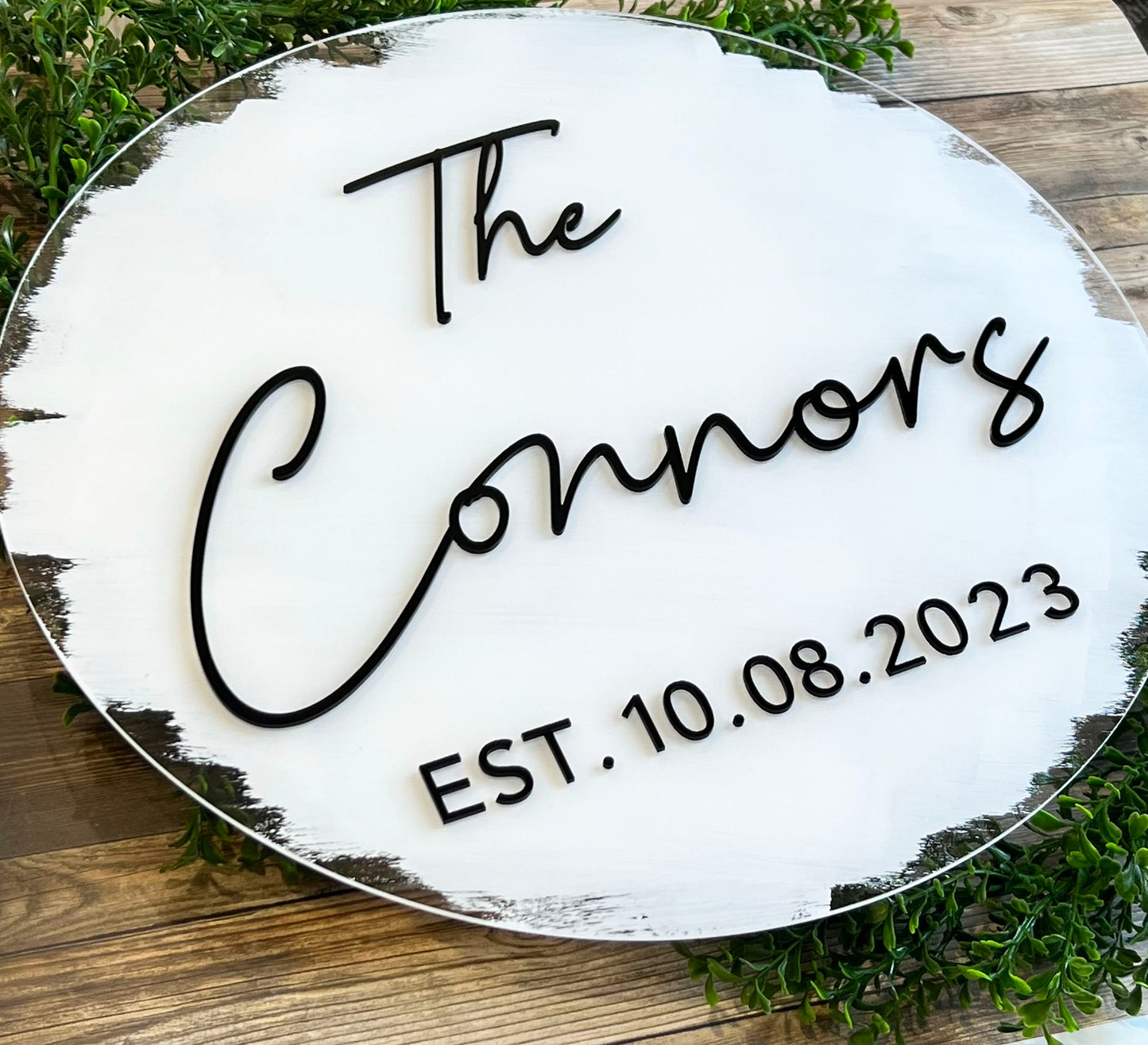 Last Name Round 3D Acrylic Sign | Custom Acrylic 3D Name Sign | Family Name Acrylic Sign | Wedding Welcome Sign