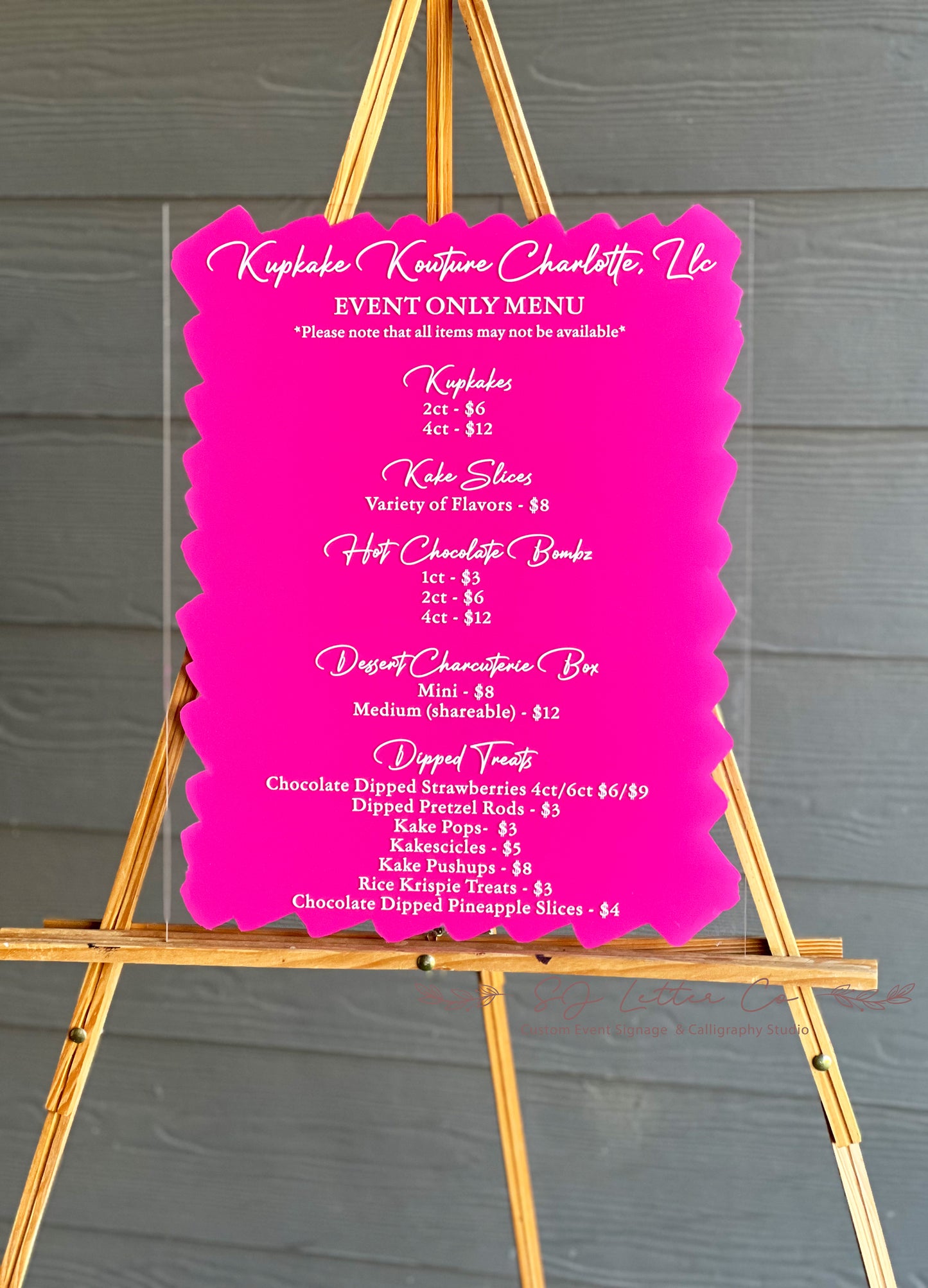 Large Wedding Menu Acrylic Sign | Bar Menu Sign | Cocktails Drinks Sign | Dinner Menu Sign