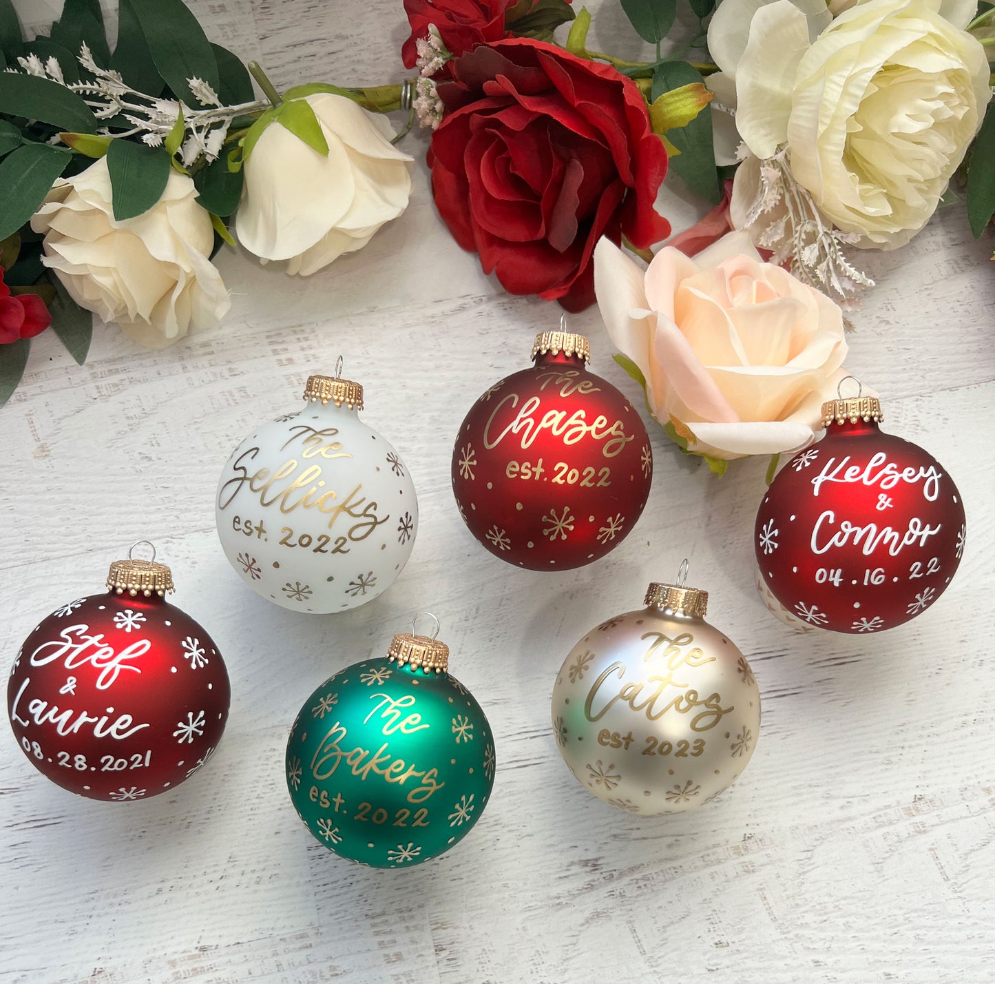 2.6IN Personalized Christmas Ball Ornament | Custom Glass Ornament Balls | Personalized Holiday Ornaments