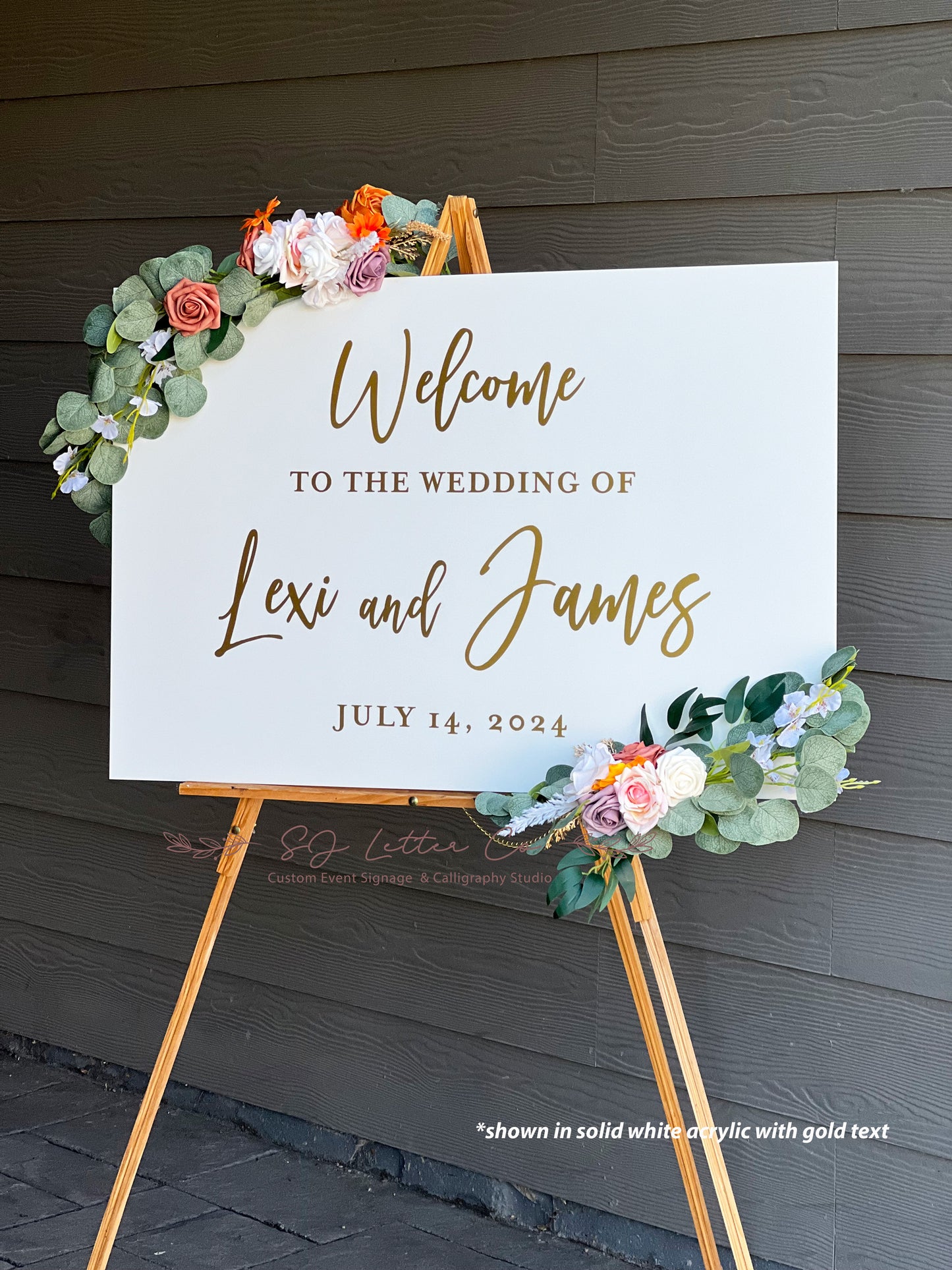 White Acrylic Wedding Welcome Sign | Welcome To Our Wedding Sign | Boho Wedding Decor