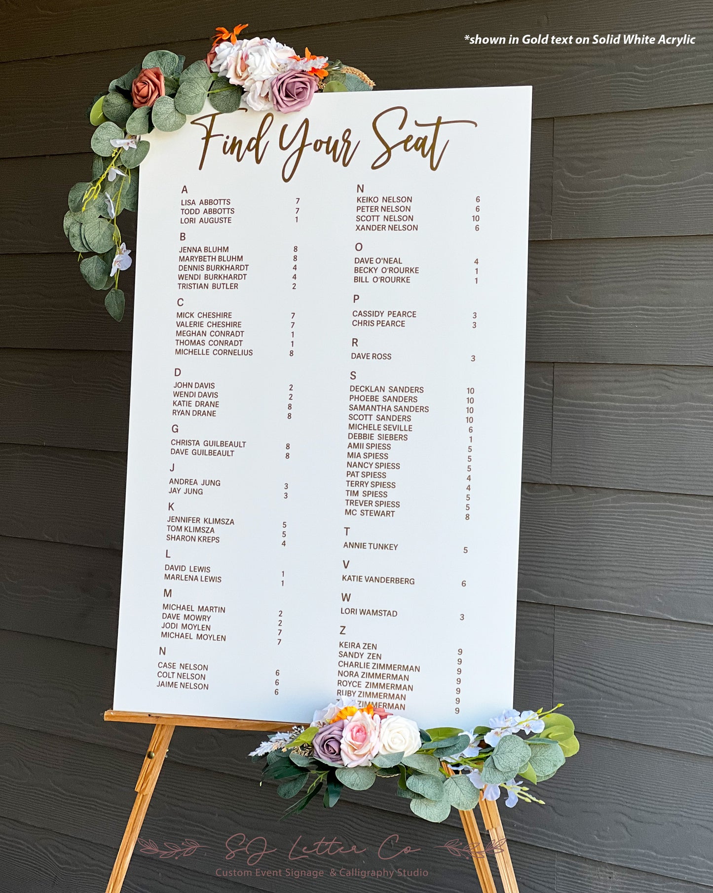 Acrylic Wedding Seating Chart