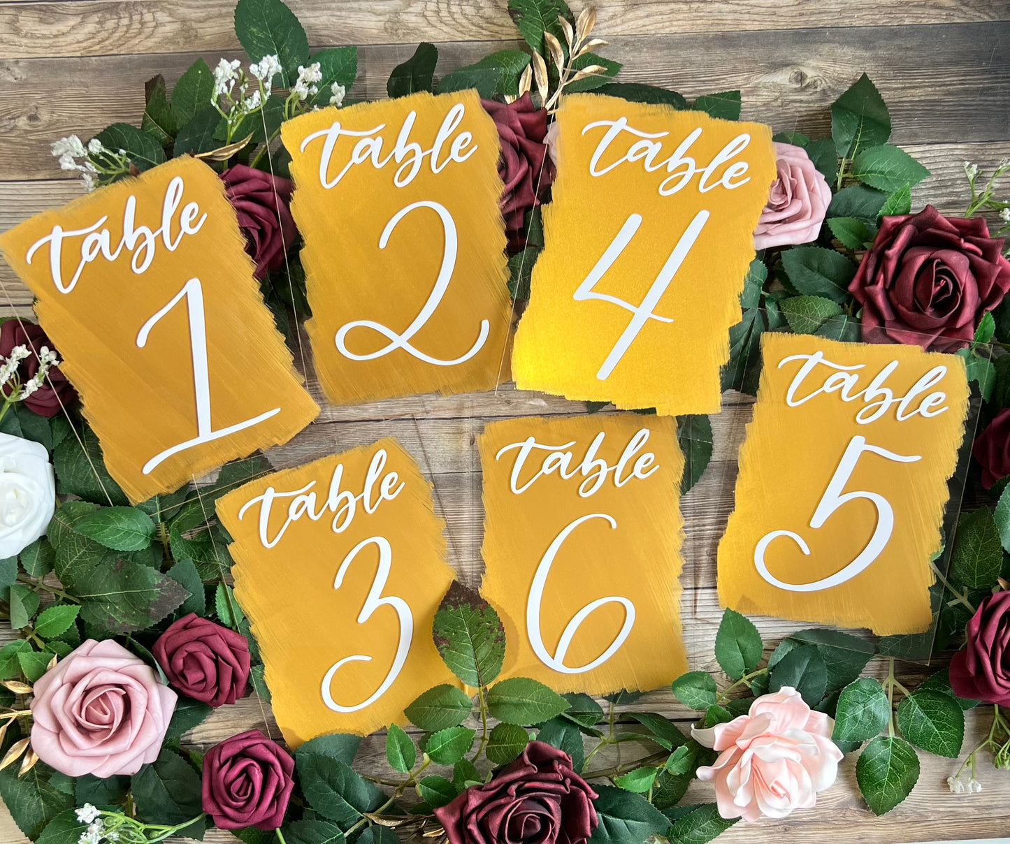 Back Painted Acrylic Wedding Table Number Sign