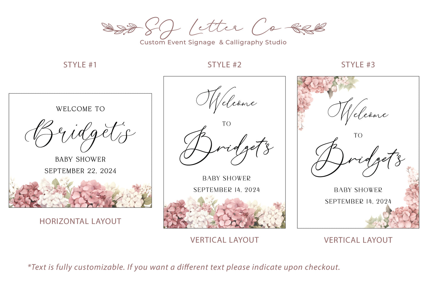 Floral Baby Girl Shower Personalized Acrylic Sign | Acrylic Baby Shower Sign