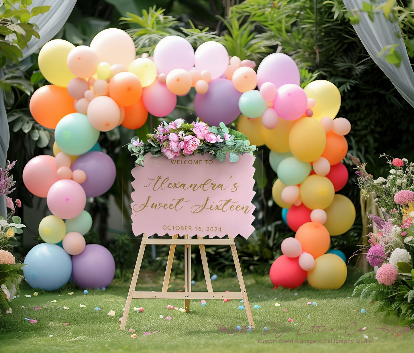 Acrylic Birthday Welcome Sign | Custom Birthday Party Welcome Sign | Sweet Sixteen Party Sign