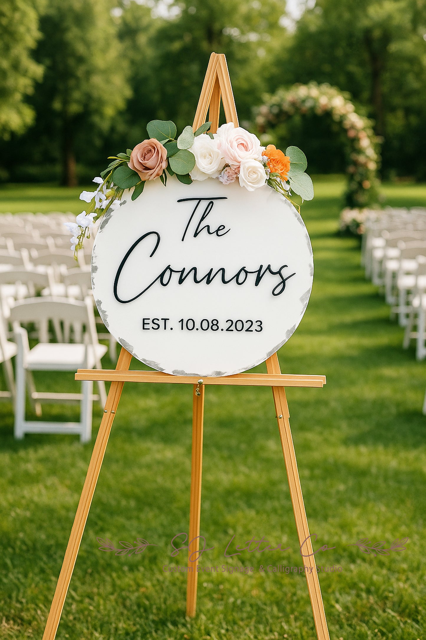 Last Name Round 3D Acrylic Sign | Custom Acrylic 3D Name Sign | Family Name Acrylic Sign | Wedding Welcome Sign