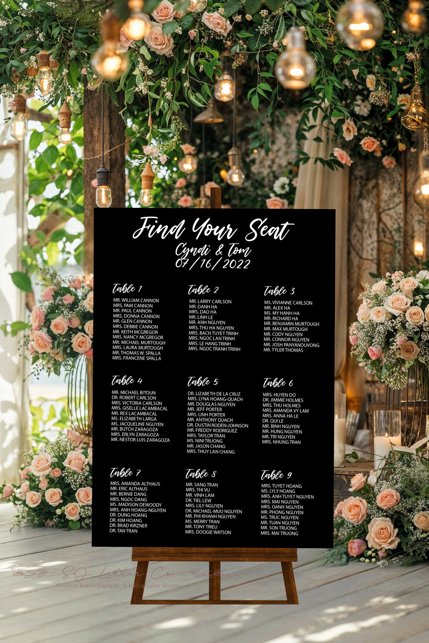 Acrylic Wedding Seating Chart