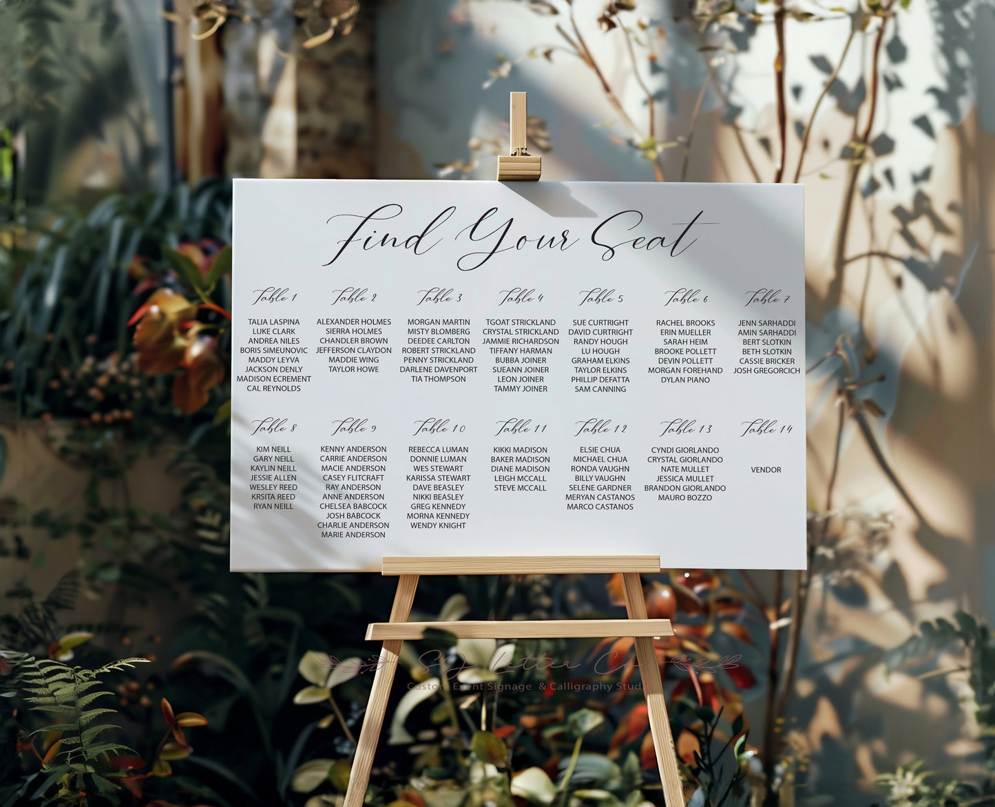 Acrylic Wedding Seating Chart