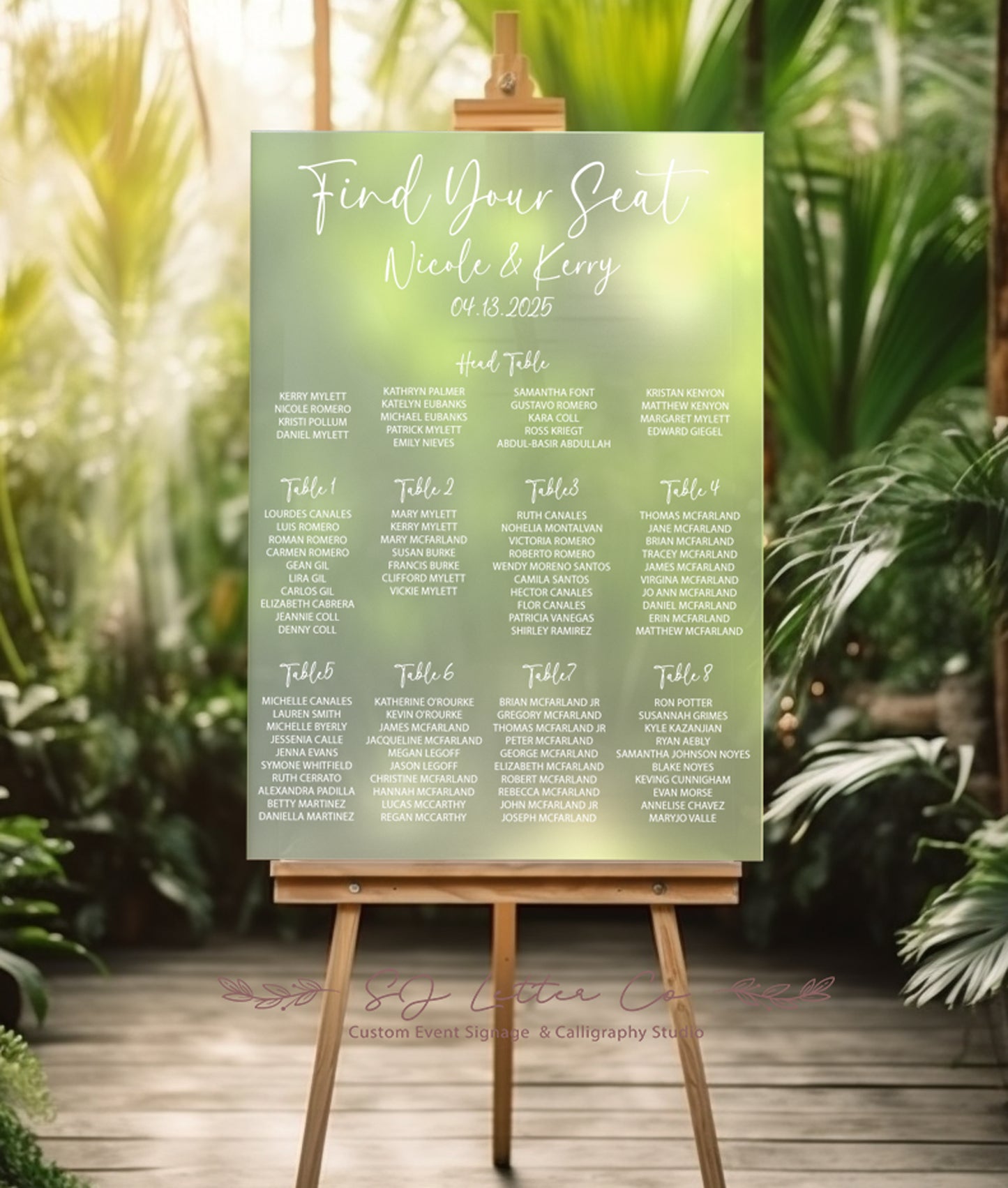 Acrylic Wedding Seating Chart