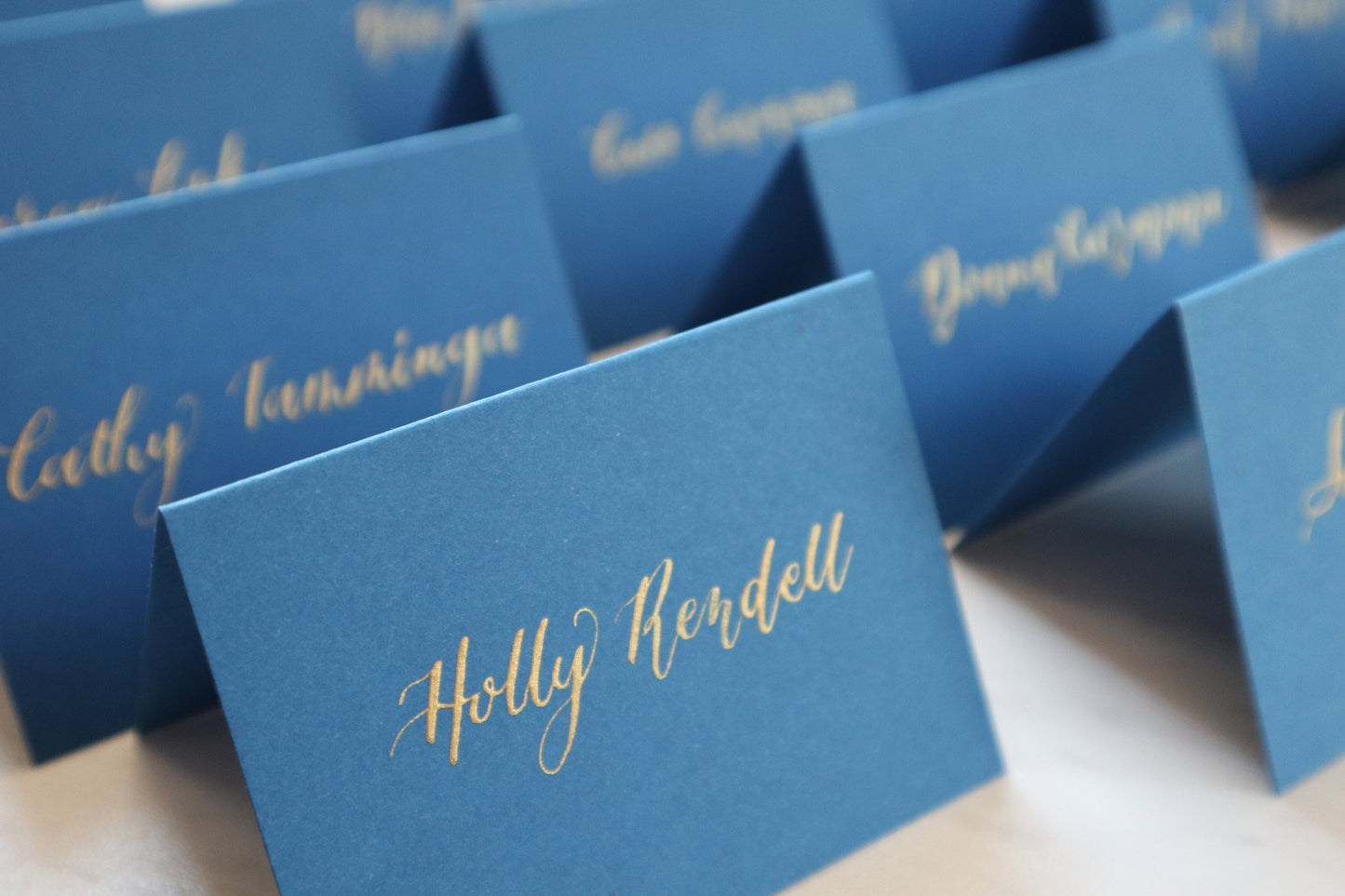 Handwritten Wedding Calligraphy Tented Place Cards