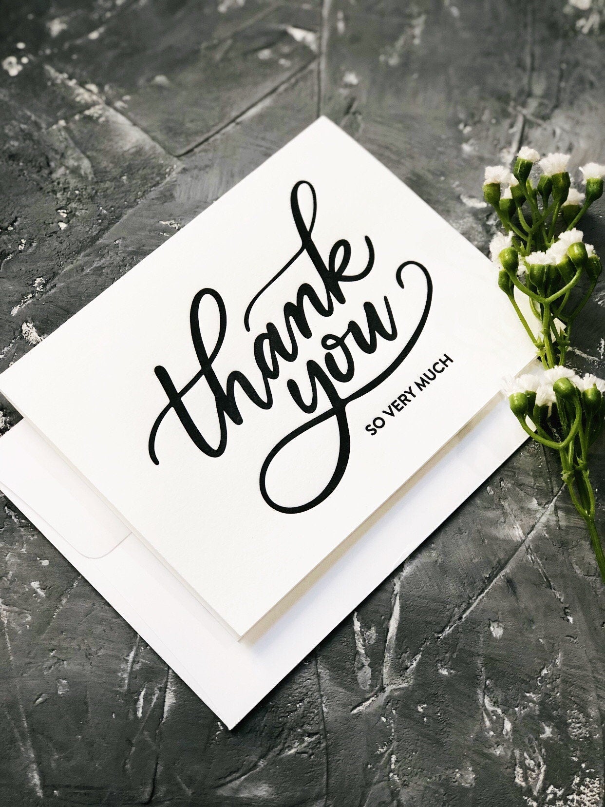 Letterpress Thank You Card with Envelope A2 | Wedding Thank You Cards