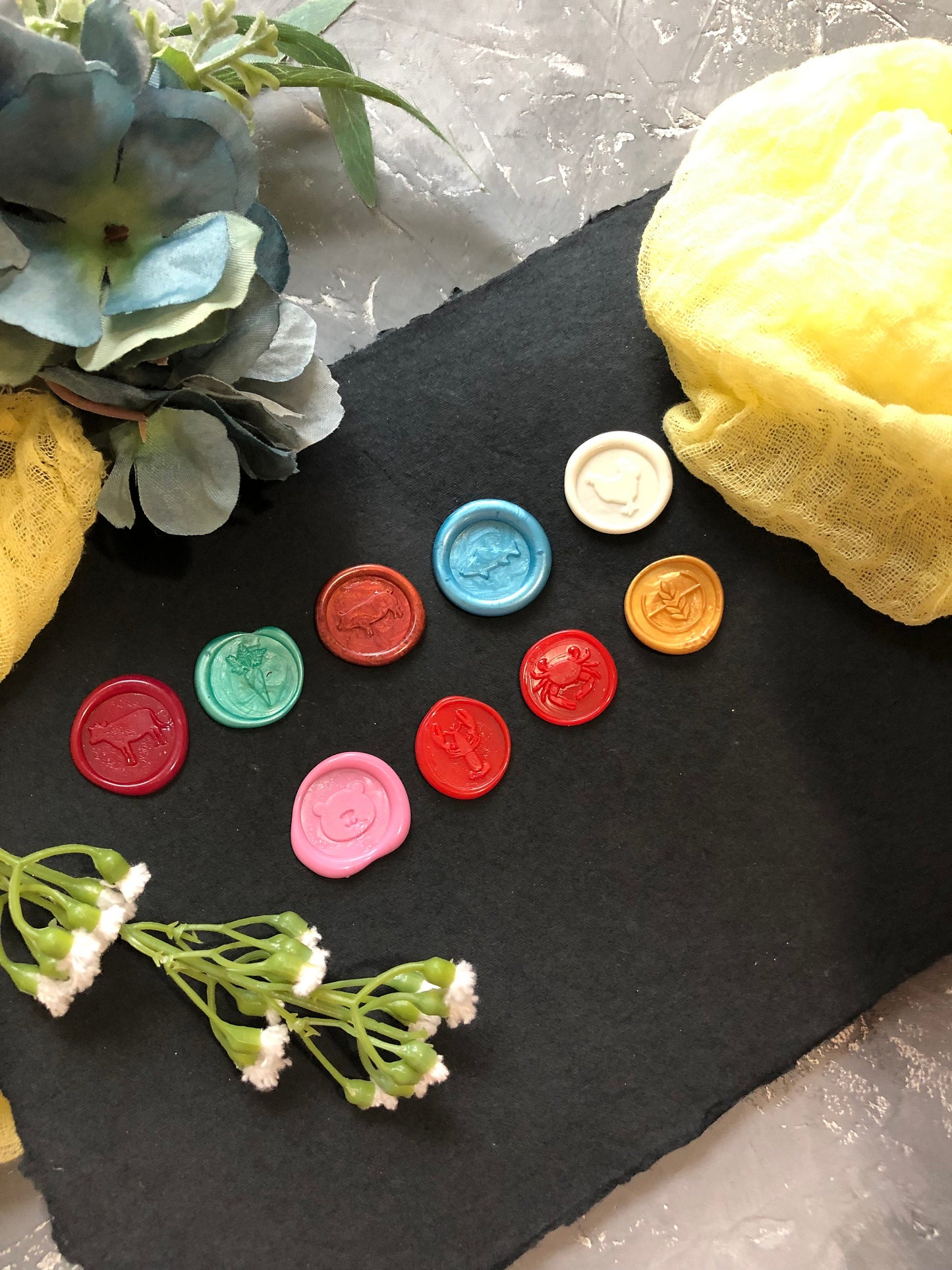 Tented Wedding Party Place Cards with Wax Seal Stamp | Place Card with Meal Choice Wax Seal Stamp