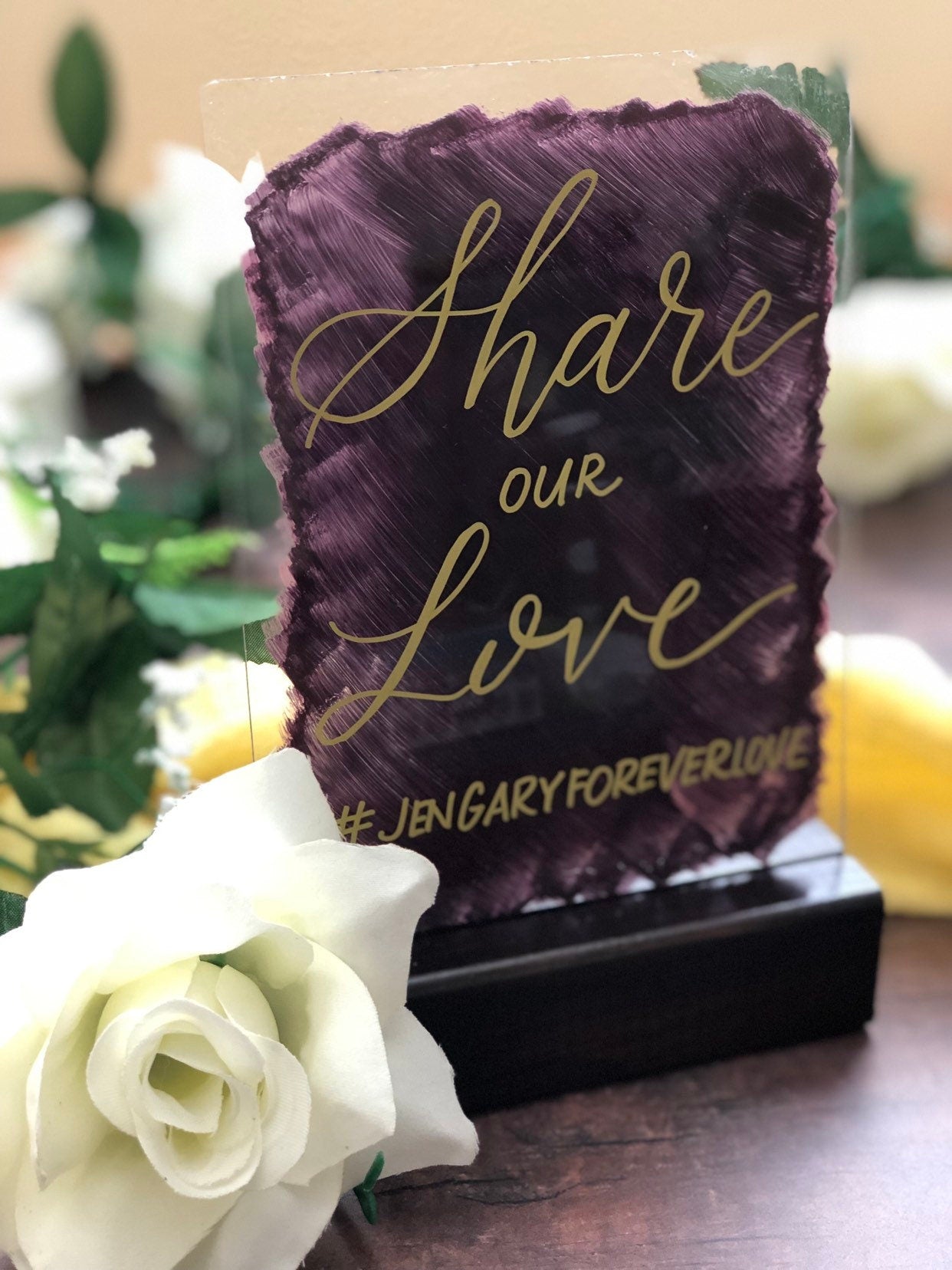 Acrylic Sign Wood Stand Holder