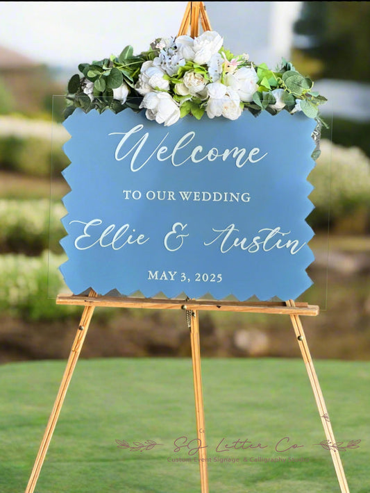 Acrylic Wedding Welcome Sign | Personalized Welcome to our Wedding Acrylic Sign