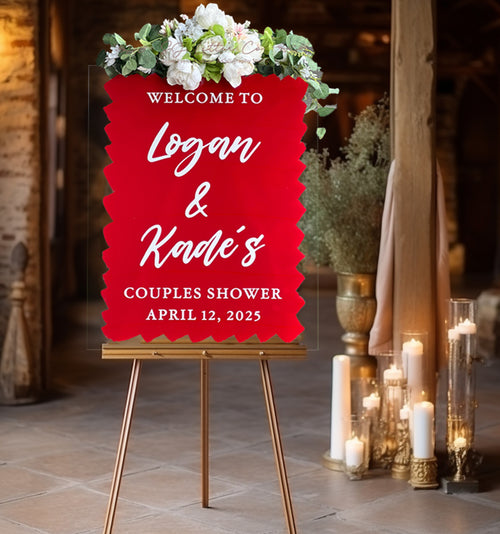 We're So Glad You're Here Acrylic Wedding Welcome Sign