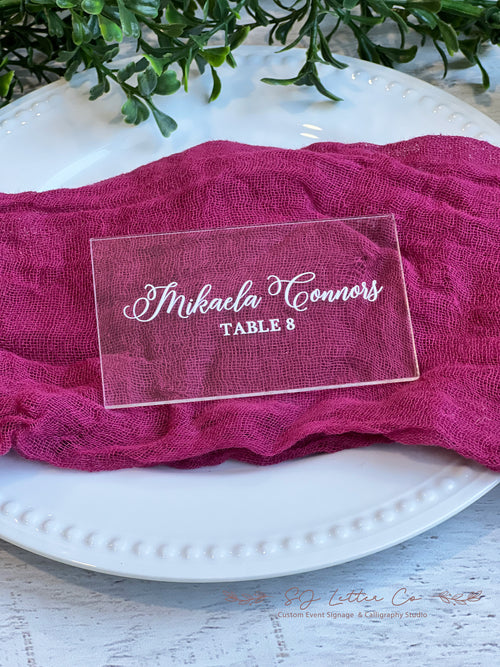 Acrylic Wedding Place Cards | Acrylic Wedding Escort Cards