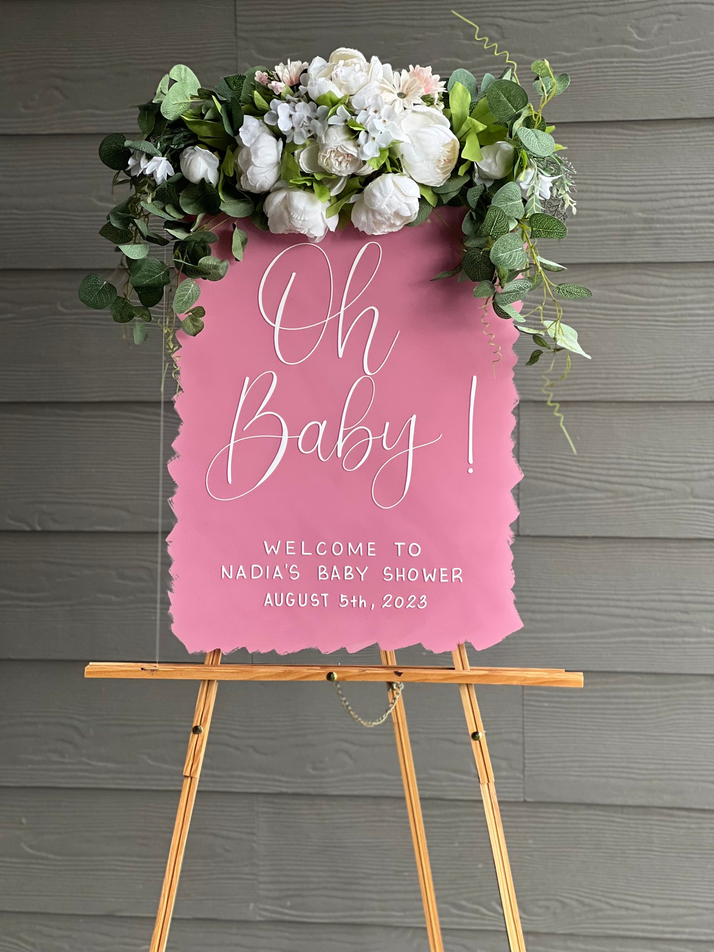 Acrylic Baby Shower Welcome Sign Painted Back | Acrylic Welcome Sign | Gender Reveal Sign