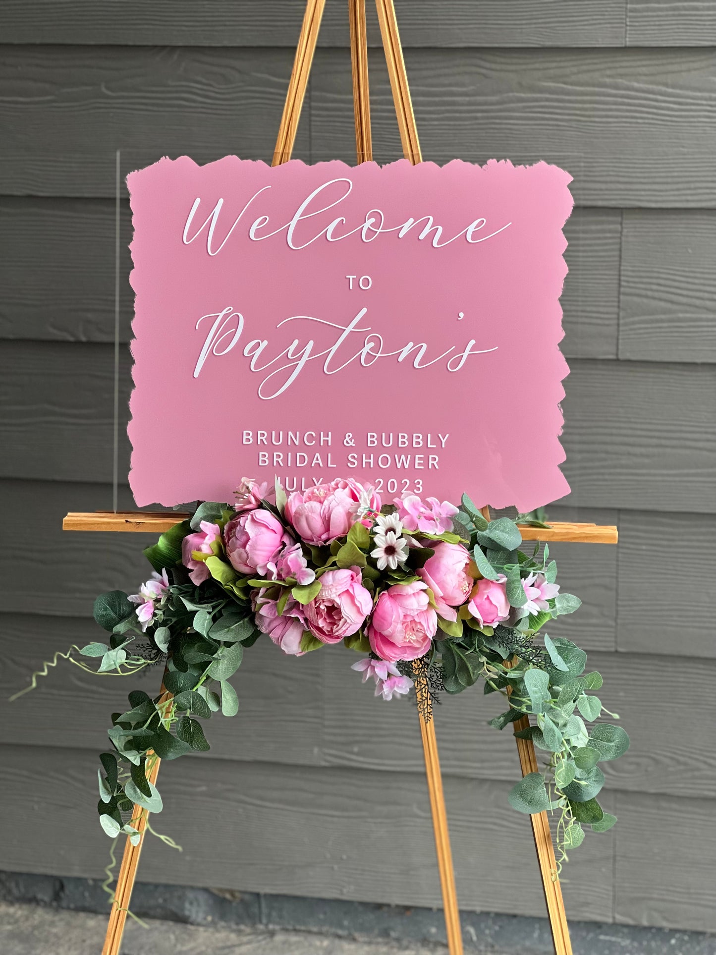 Back Painted Acrylic Bridal Shower Sign | Night Before Welcome Sign | Acrylic Welcome Sign