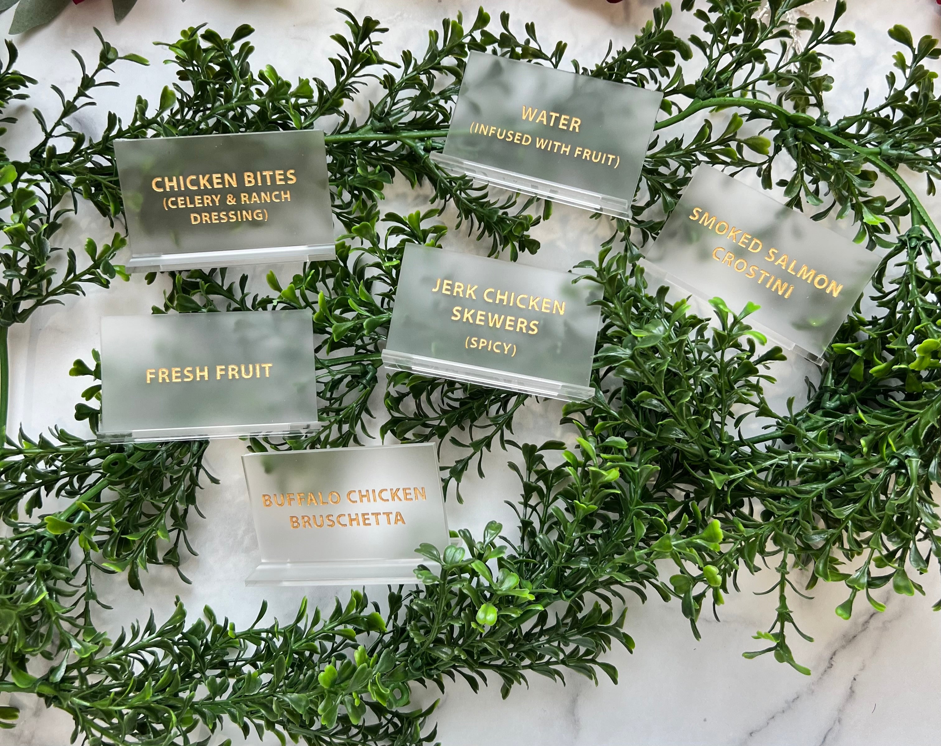 Buffet Label Frame Buffet Food Acrylic Sign / Food Label Signs / Wedding Buffet Name Sign ...