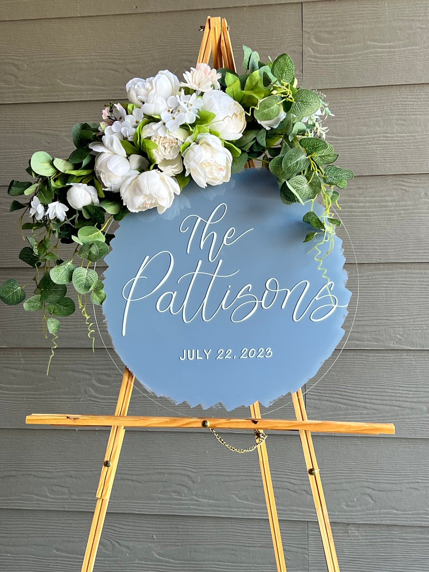 Back Painted Round Acrylic Wedding Welcome Sign | Bridal Shower Sign | Baby Shower Welcome Sign