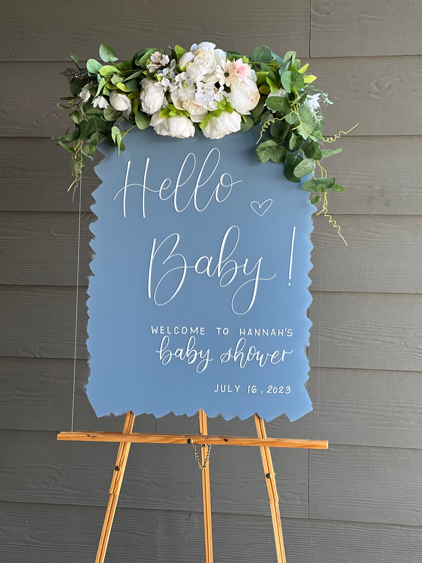 Acrylic Baby Shower Welcome Sign Painted Back | Acrylic Welcome Sign | Gender Reveal Sign