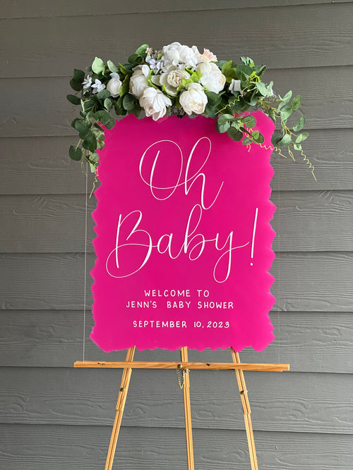 Baby Shower Signs, Acrylic Baby Shower Sign, Baby Shower Welcome Sign