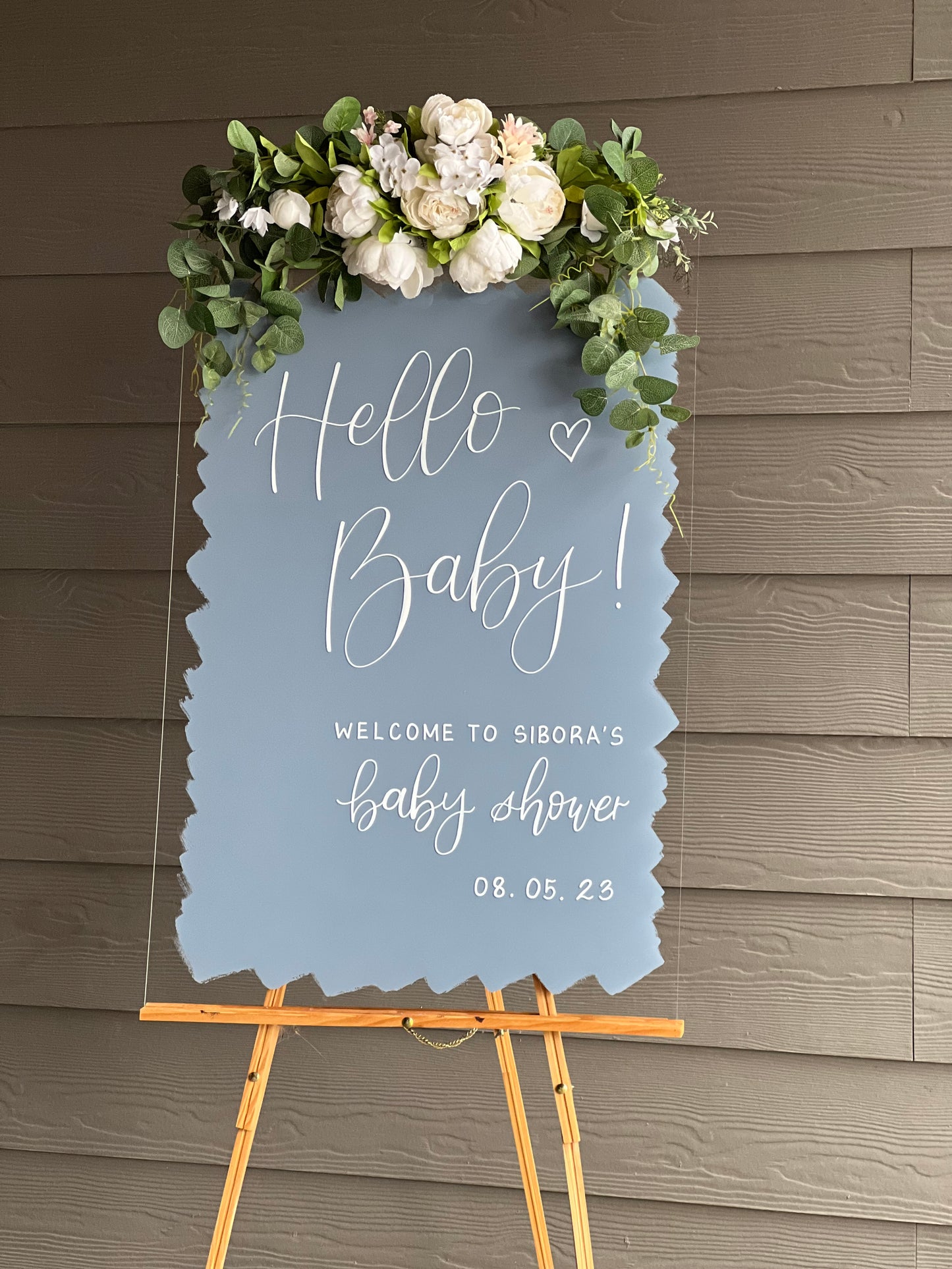 Acrylic Baby Shower Welcome Sign Painted Back | Acrylic Welcome Sign | Gender Reveal Sign