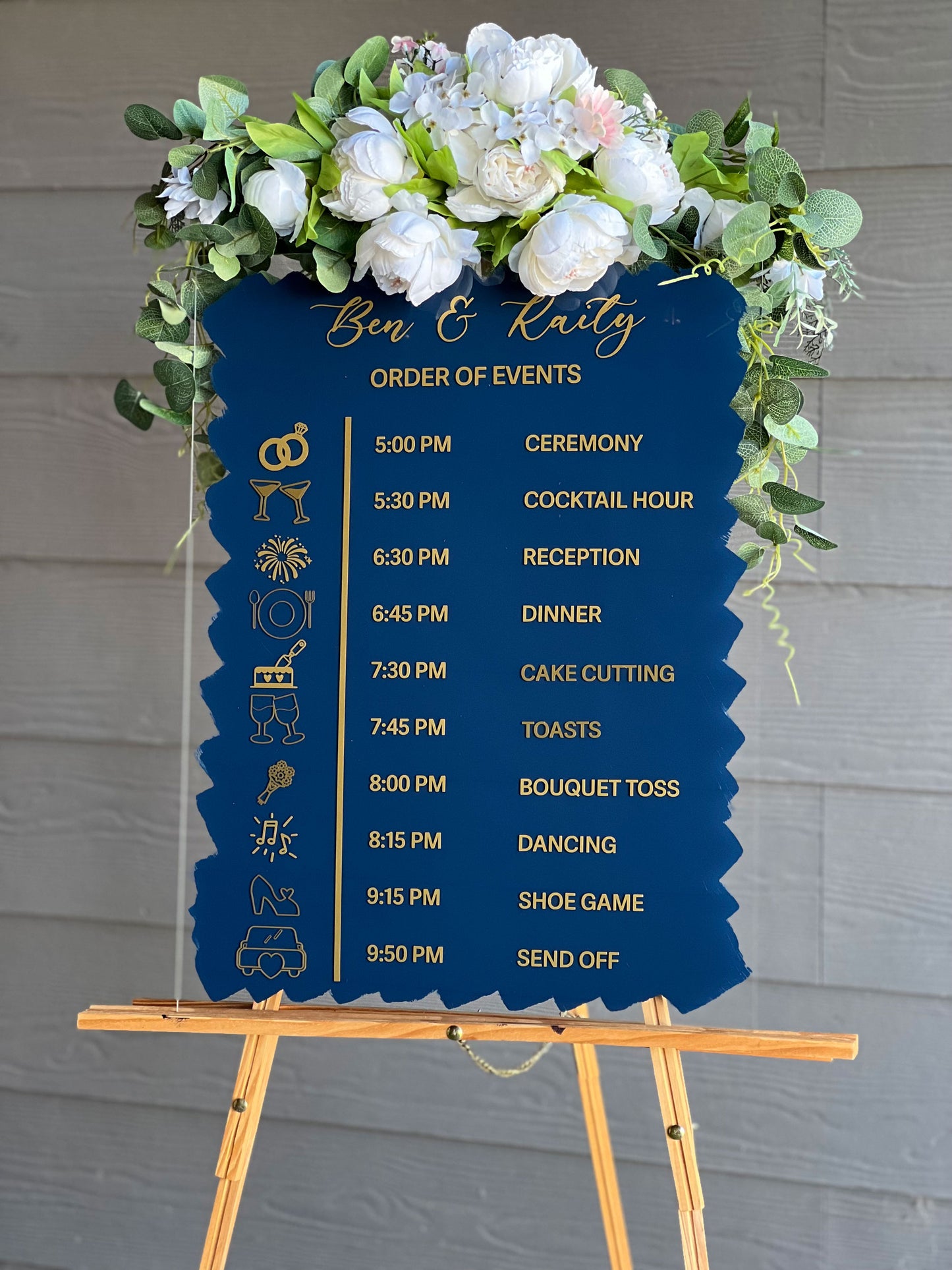 Order of Events Wedding Ceremony Acrylic Sign | Timeline of Events Acrylic Wedding Sign | Custom Wedding Event Schedule Sign