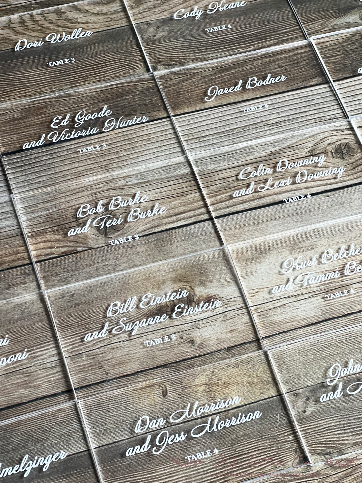 Acrylic Wedding Place Cards | Acrylic Wedding Escort Cards