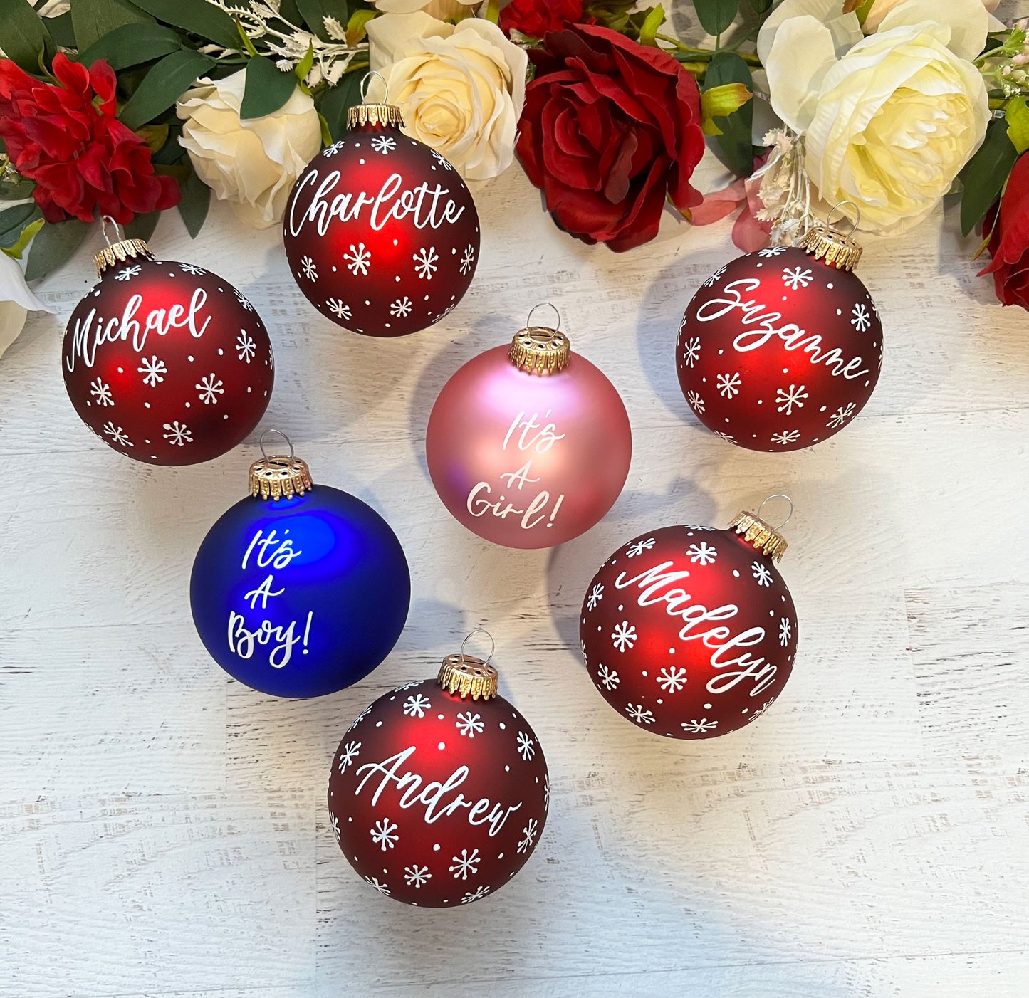 Personalized Large Glass Ball Ornaments