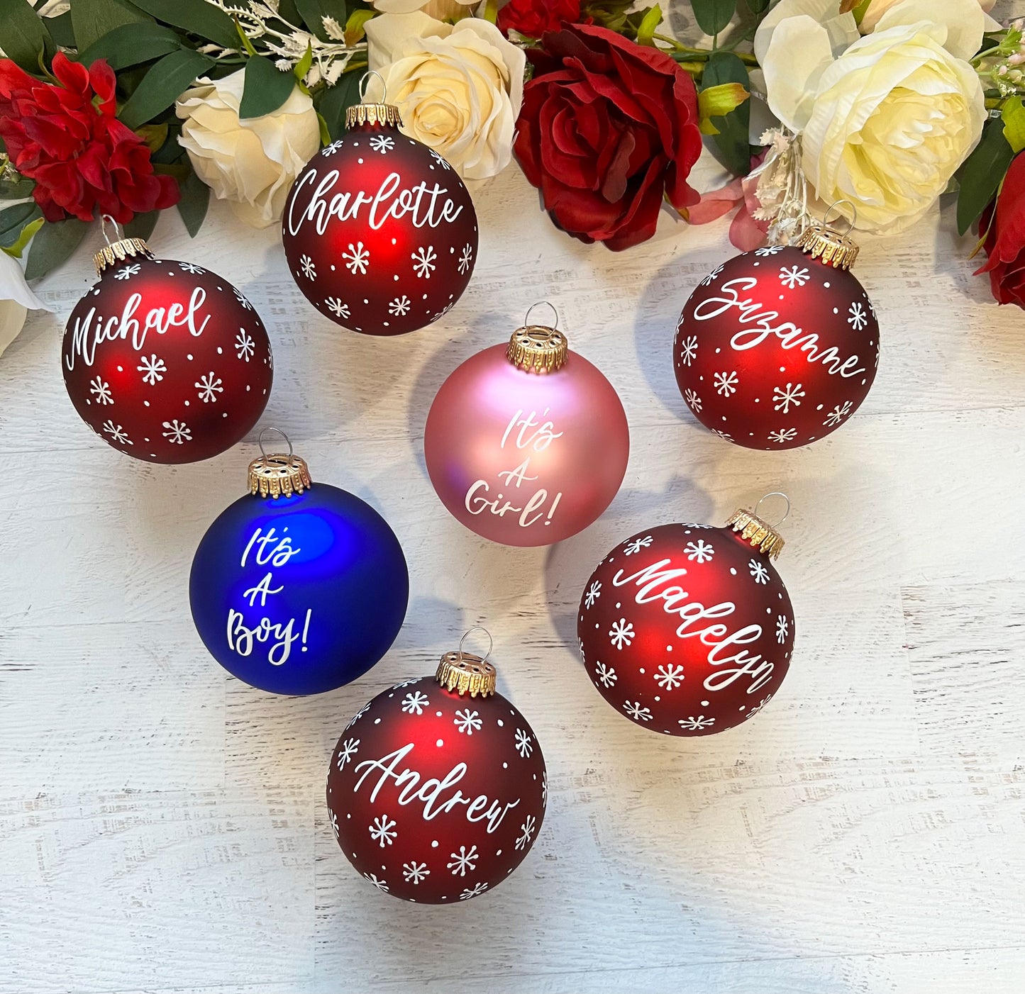 Custom Glass Ornament Balls Personalized Christmas