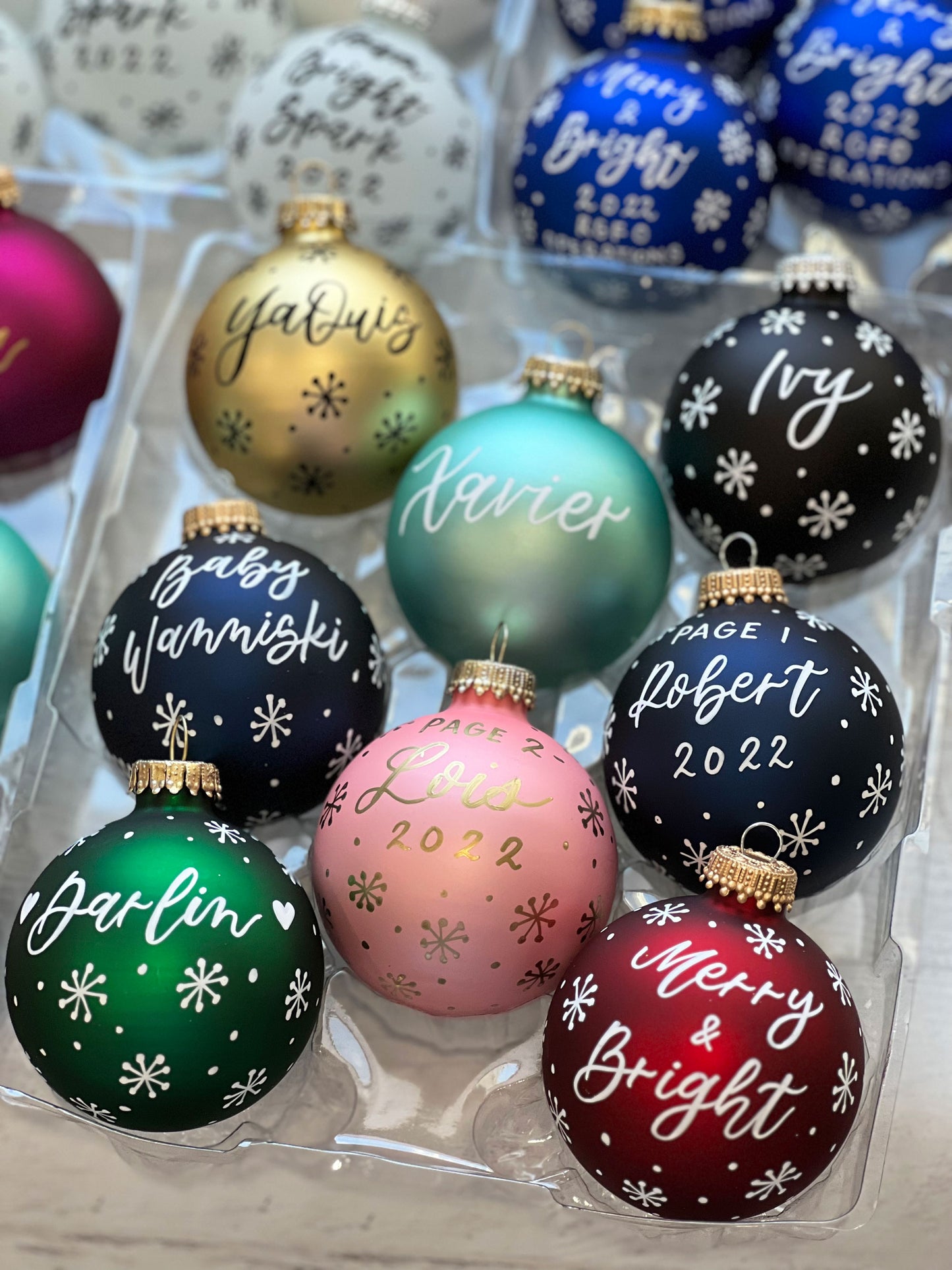 Personalized Christmas Glass Ball Ornaments Keepsake