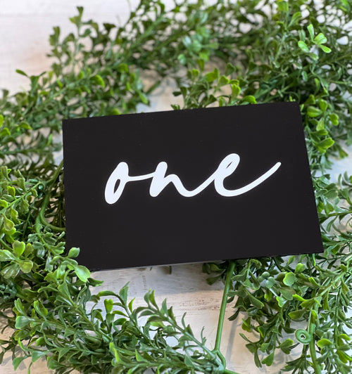 Black Acrylic Wedding Table Number Sign