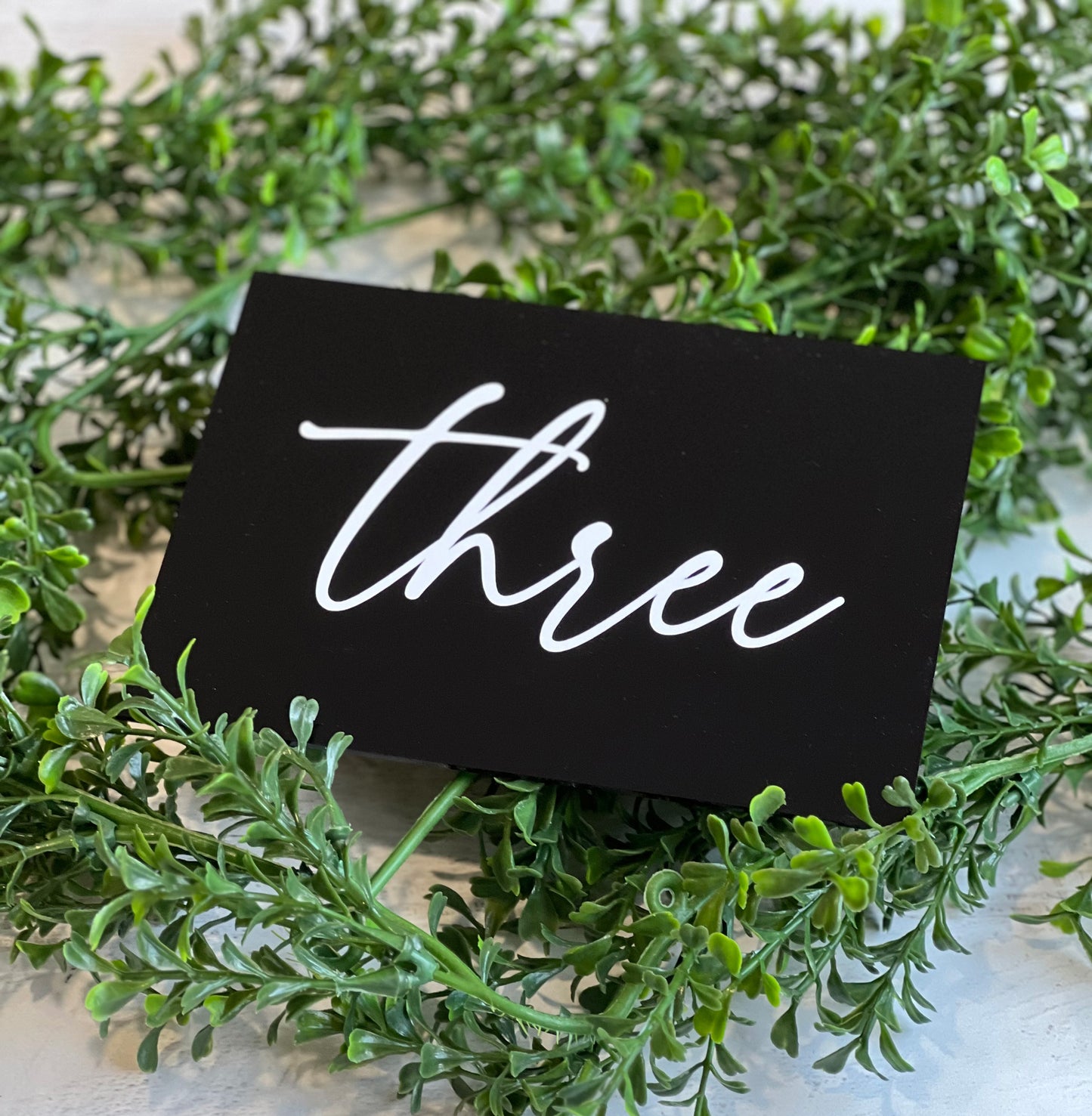 Black Acrylic Wedding Table Number Sign