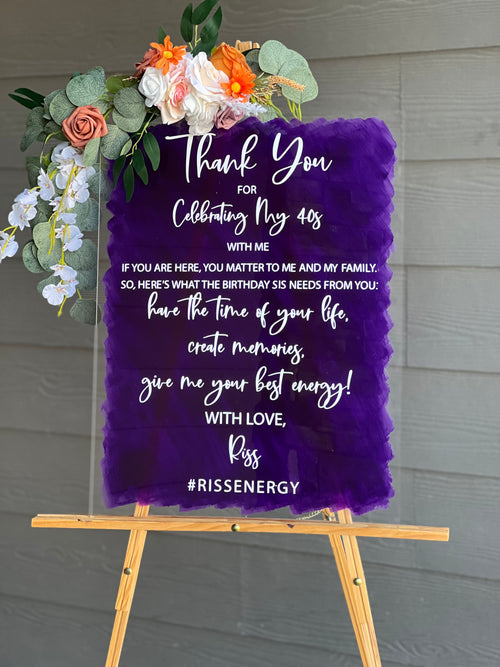 Custom Acrylic Sign | Custom Birthday Sign | Custom Acrylic Wedding Sign | Acrylic Bridal Shower Sign | Baby Shower Sign | Custom Quote