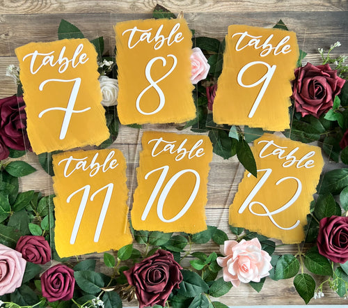 Back Painted Acrylic Wedding Table Number Sign