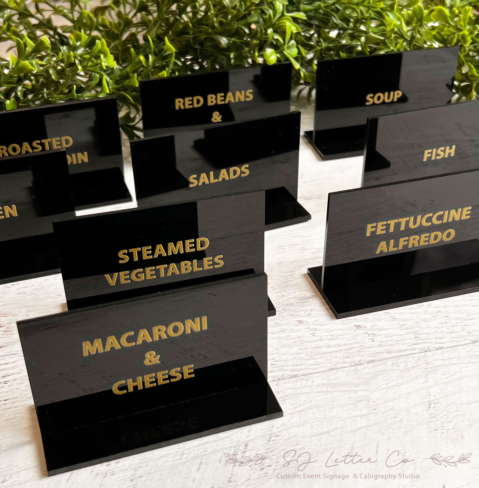 Buffet Label Frame Buffet Food Acrylic Sign / Food Label Signs / Wedding Buffet Name Sign ...