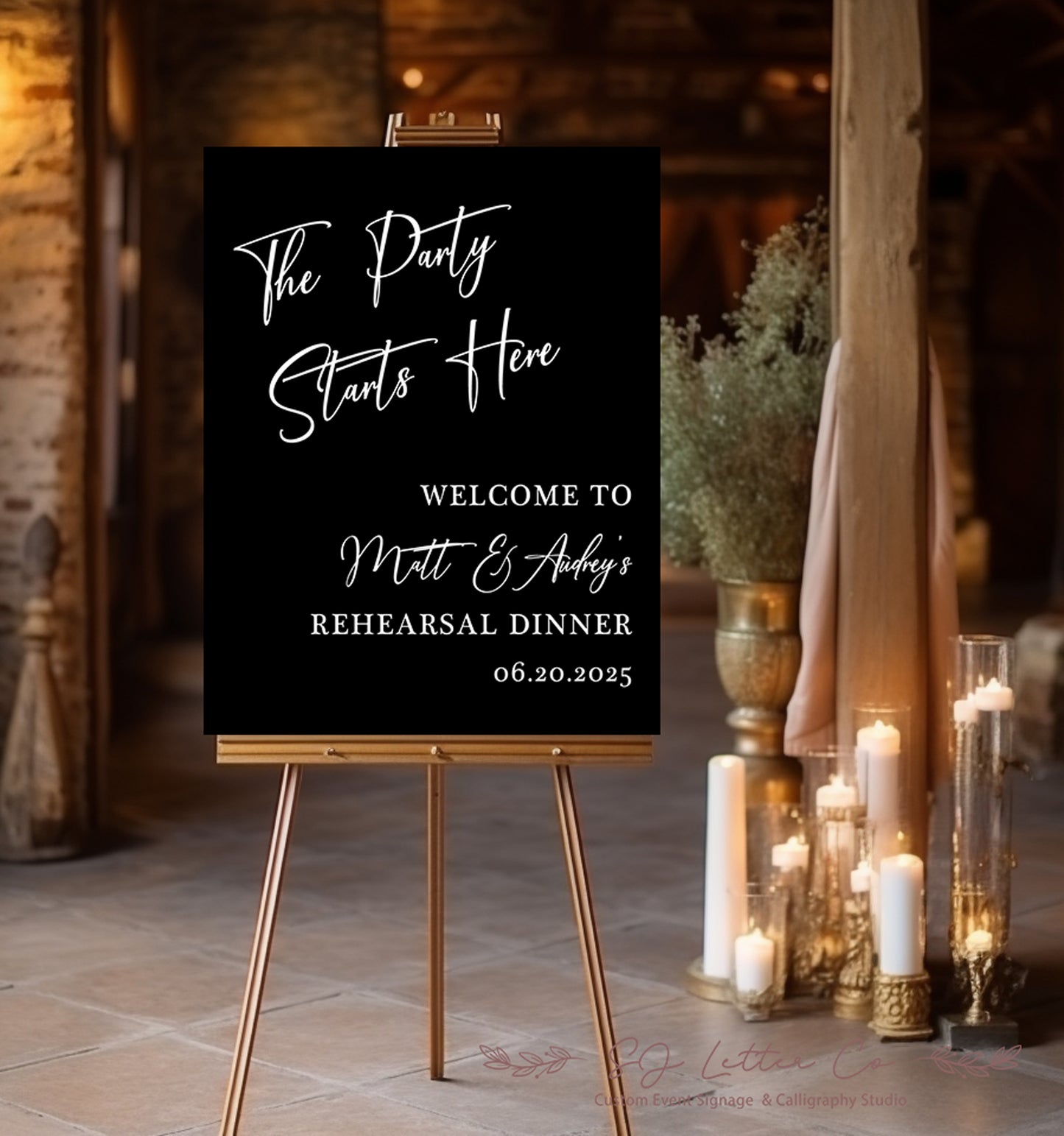 We're So Glad You're Here Acrylic Wedding Welcome Sign