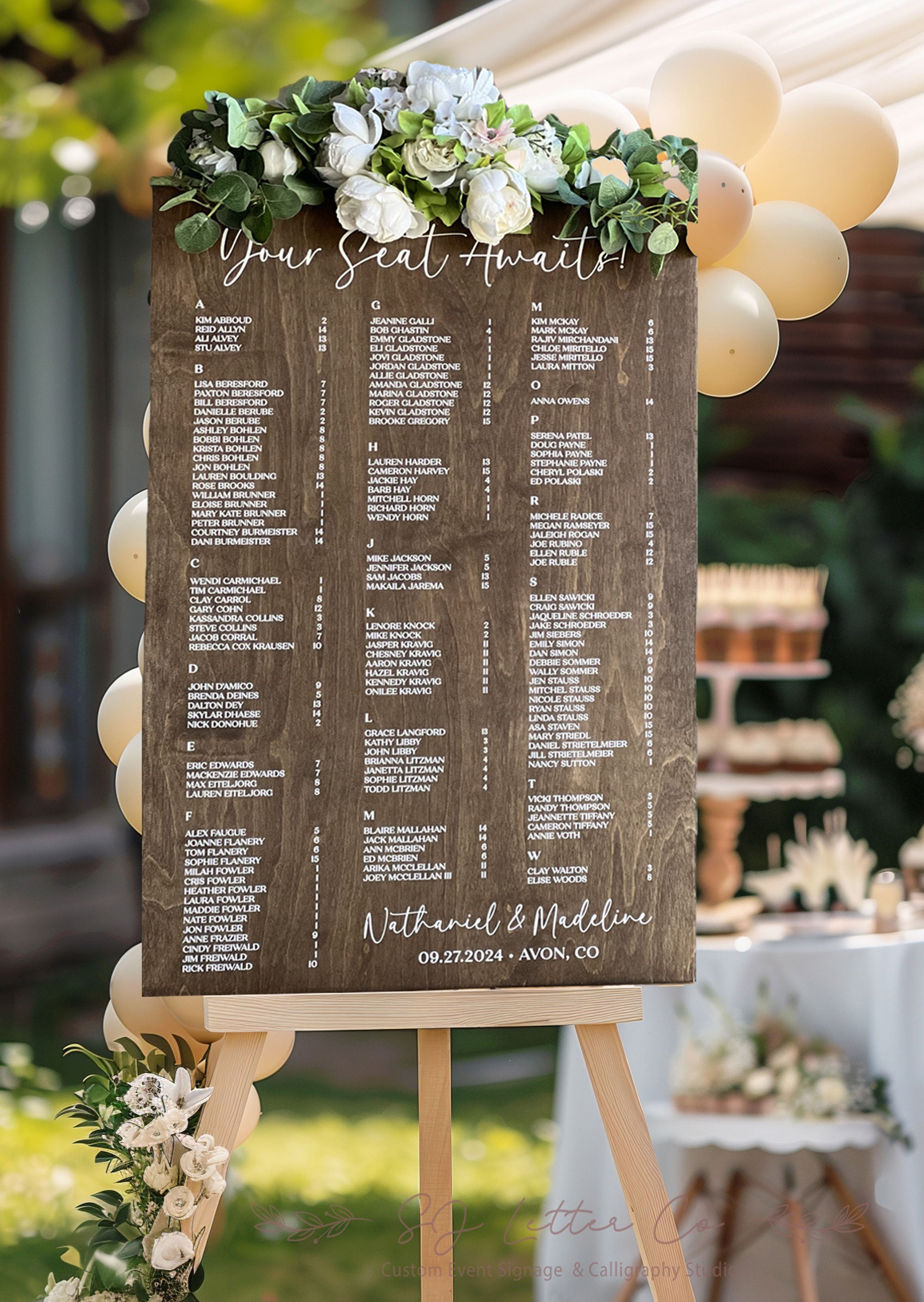 Wood Wedding Seating Chart Wood Seating Chart Event Sign Party Sea