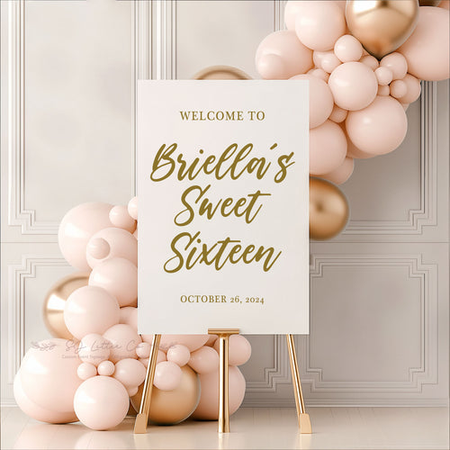 Acrylic Birthday Welcome Sign | Custom Birthday Party Welcome Sign | Sweet Sixteen Party Sign