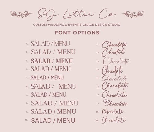 Buffet Food Acrylic Sign / Food Label Signs / Store Product Label / Wedding Buffet Label  / Restaurant Food Label