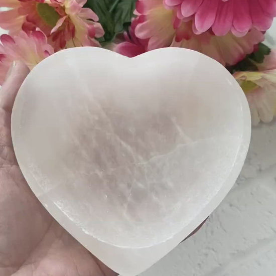 Large Heart Shape  Selenite Charging Bowl
