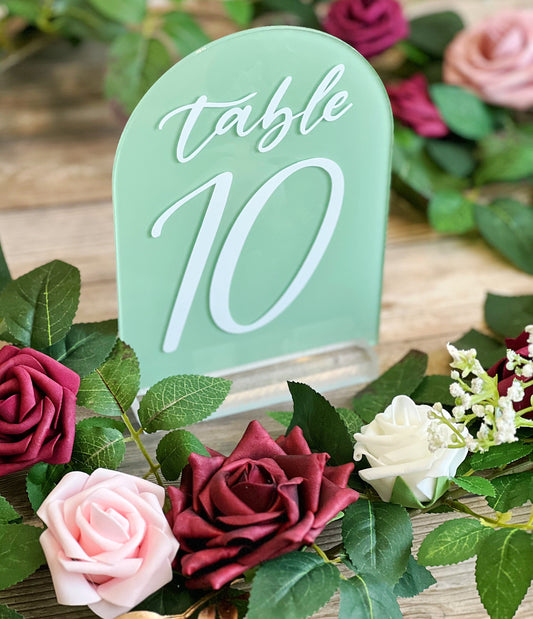 Arch Wedding Table Number Sign