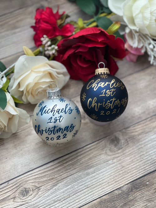 Personalized Christmas Ornament | Custom Glass Ornament Balls | Personalized Holiday Ornaments